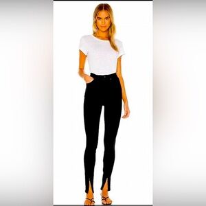 WE WORE WHAT 
High Rise Skinny Zip Jean In Black Size 25